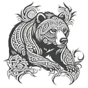 tribal bear tattoo design idea