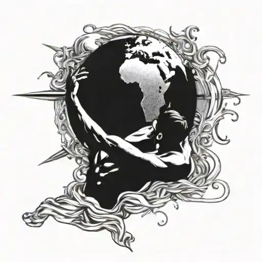 atlas holding the earth tattoo design idea