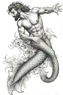 merman tattoo design idea