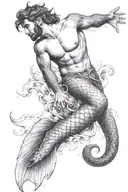 merman tattoo design idea