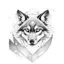 black wolf with  red uchiha eyes  tattoo design idea