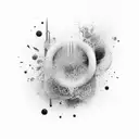 abstract sound waves with organic colors splash  tattoo design idea