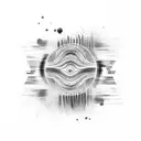 abstract sound waves with organic colors splash  tattoo design idea