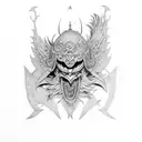 Tengu Mask, Clan Symbol tattoo design idea