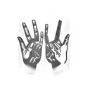 praying hands with pistol tattoo design idea