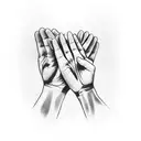 praying hands with pistol tattoo design idea