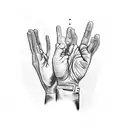 praying hands with pistol tattoo design idea