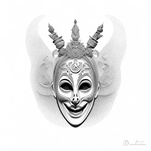 theatre masks with different emotions  tattoo design idea