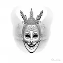 theatre masks with different emotions  tattoo design idea