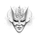 theatre masks with different emotions  tattoo design idea