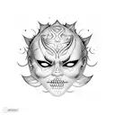 theatre masks with different emotions  tattoo design idea