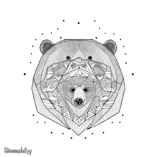 bear family tattoo design idea