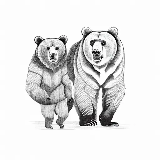 bear family tattoo design idea