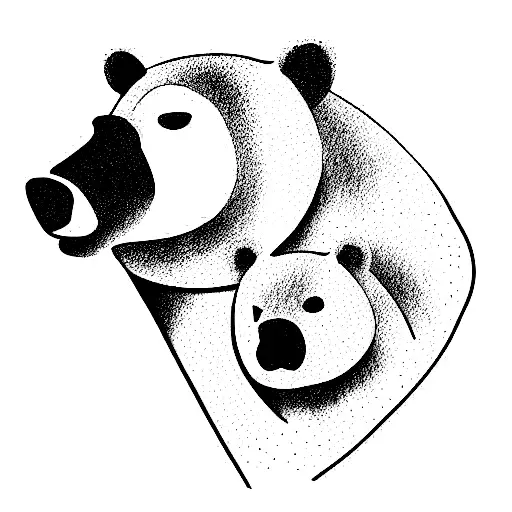 bear family tattoo design idea