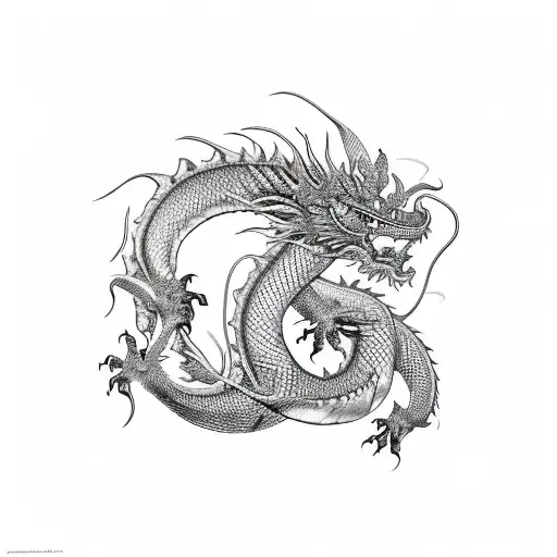 flaming dragon tattoo design idea