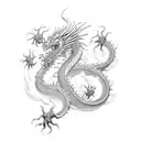 flaming dragon tattoo design idea
