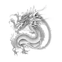 flaming dragon tattoo design idea