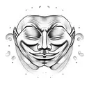 Anonymous masks happy and sad tattoo design idea