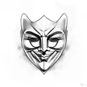 Anonymous masks happy and sad tattoo design idea
