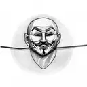 Anonymous masks happy and sad tattoo design idea