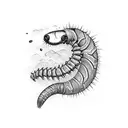 scary worm tattoo design idea