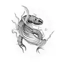 scary worm tattoo design idea