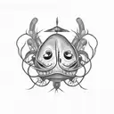 scary worm tattoo design idea