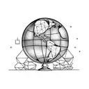 open book and globe  tattoo design idea