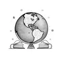 open book and globe  tattoo design idea