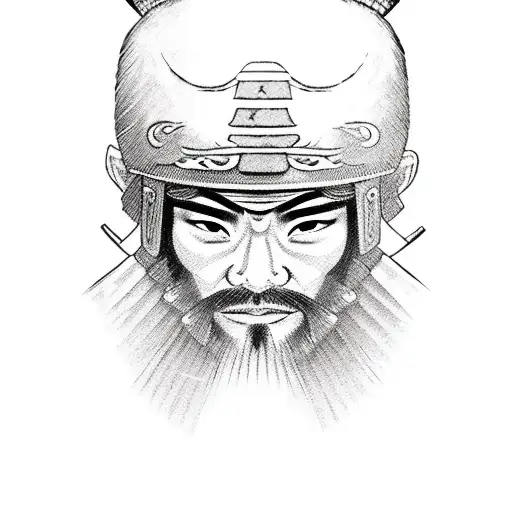 japanese samurai man holding a samurai sword and wearing a jiu jitsu gi tattoo design idea