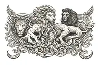 ancient greek mythology, Typhon, Ophiotaurus, Echidna, Nemean Lion, Sphinx Chimera, Cerberus, Cyclops tattoo design idea