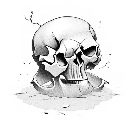 horror skull angry tattoo design idea