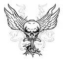 Grim Reaper with wings tattoo design idea