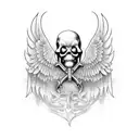 Grim Reaper with wings tattoo design idea