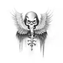 Grim Reaper with wings tattoo design idea