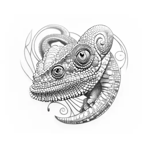 chameleon tattoo design idea