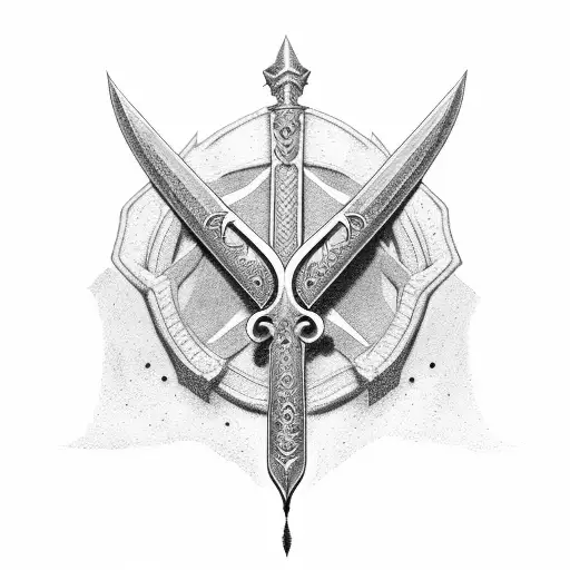 Sword in rock Excalibur tattoo design idea