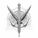 Sword in rock Excalibur tattoo design idea