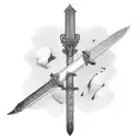 Sword in rock Excalibur tattoo design idea