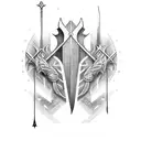 Sword in rock Excalibur tattoo design idea