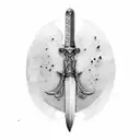 Sword in rock Excalibur tattoo design idea