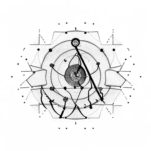 Abstract representation of a sniper scope with target crosshairs tattoo design idea