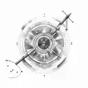 Abstract representation of a sniper scope with target crosshairs tattoo design idea