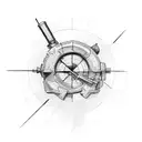 Abstract representation of a sniper scope with target crosshairs tattoo design idea