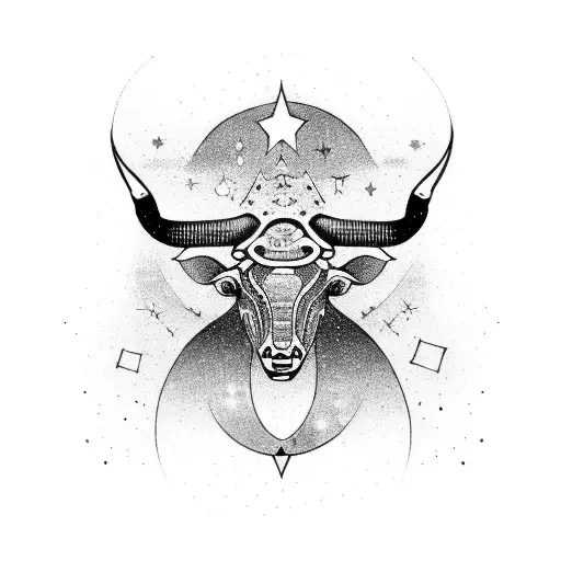 Taurus with stars tattoo design idea