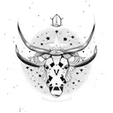 Taurus with stars tattoo design idea