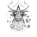 Taurus with stars tattoo design idea