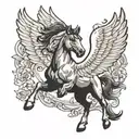 pegasus horse with wings tattoo design idea