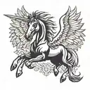 pegasus horse with wings tattoo design idea