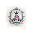 Lotus Flower Buddha tattoo design idea
